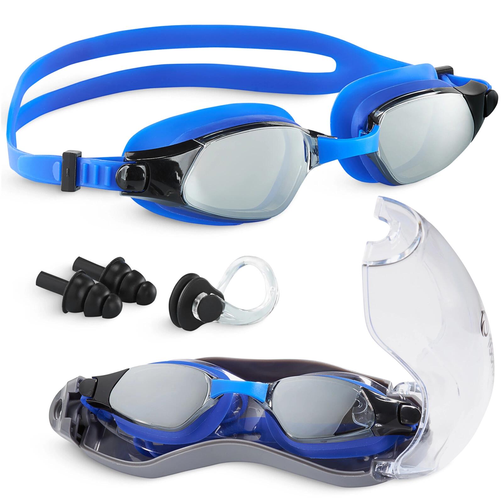 Occhialini Nuoto Anti-Fog Filtro UV Silicone TSUNAMI con Custodia 7/7