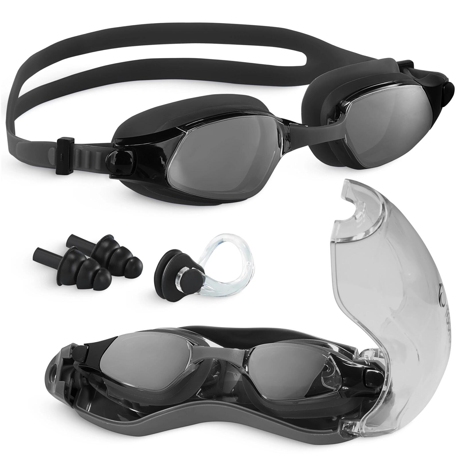Occhialini Nuoto Anti-Fog Filtro UV Silicone TSUNAMI con Custodia 7/7