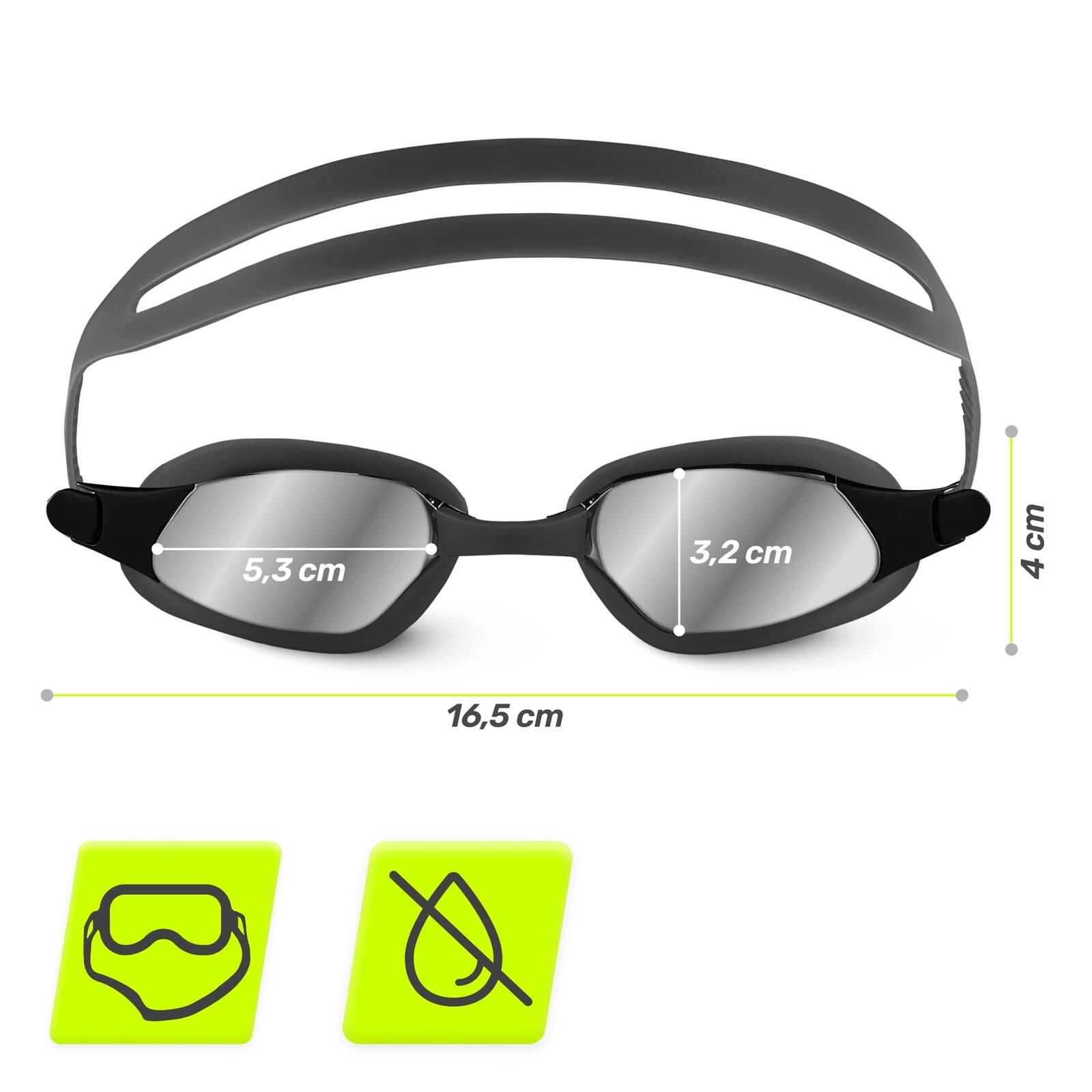 Occhialini Nuoto Anti-Fog Filtro UV Silicone TSUNAMI con Custodia 2/7