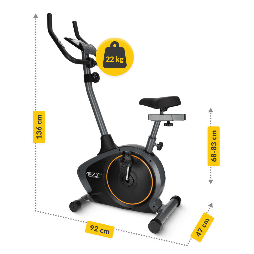 Rower stacjonarny treningowy 4FIZJO EVO+ magnetyczny czarno-niebieski