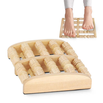Doppelter 4FIZJO Holz Fußmassageroller Fußmassagegerät