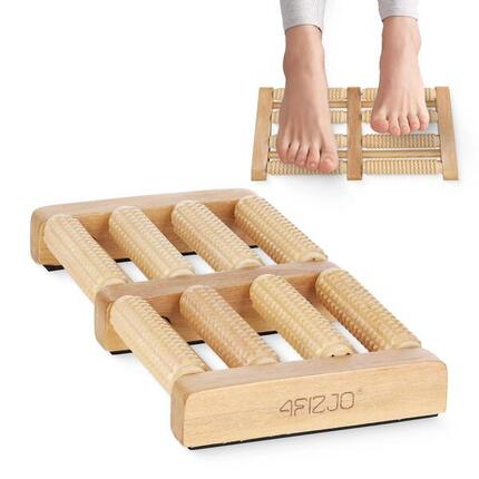 Doppelter 4FIZJO Holz Fußmassageroller Fußmassagegerät