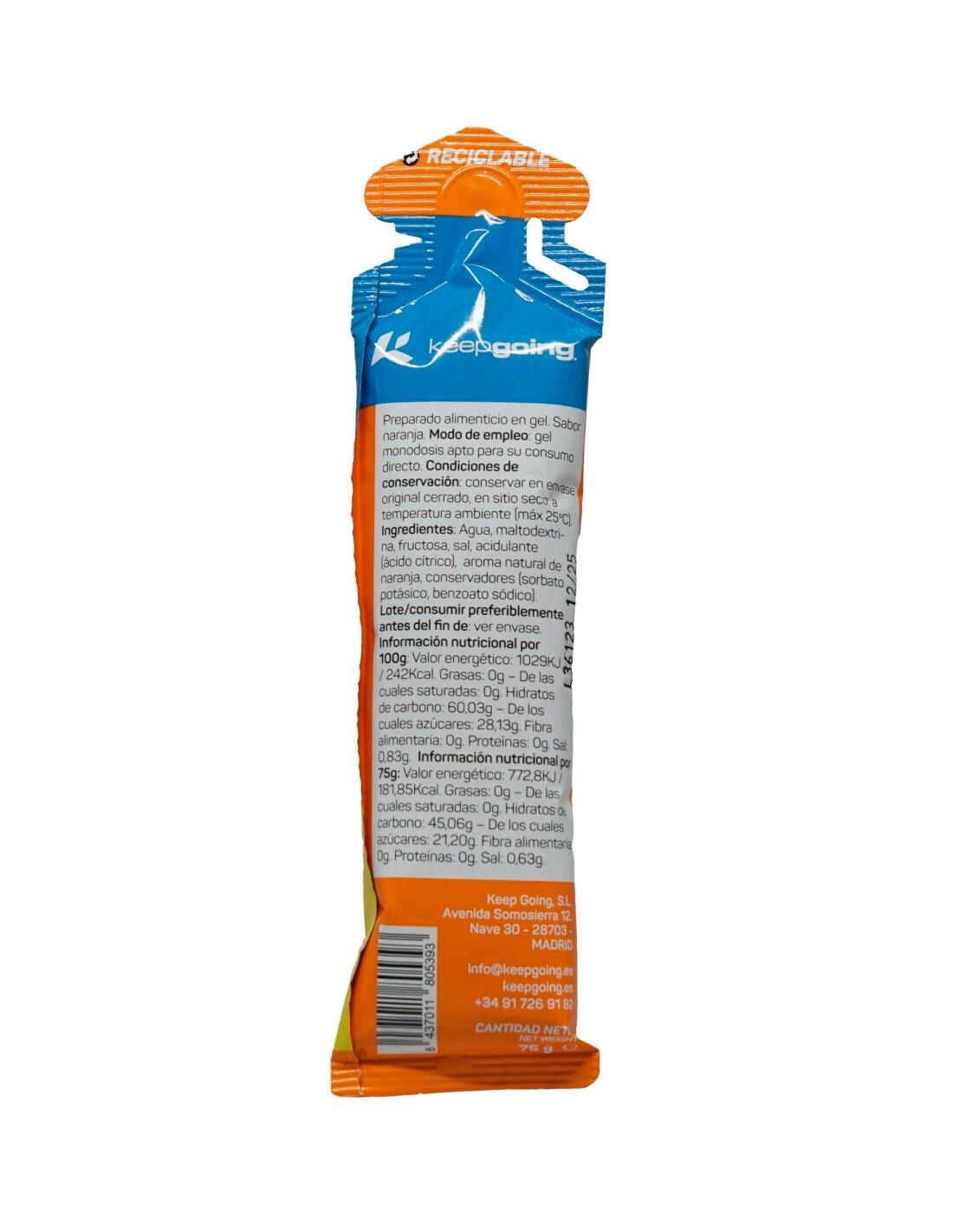 Gel Energético Energía Pro "EnergyPro Gel" Sabor Naranja 1 ud x 75g 2/4