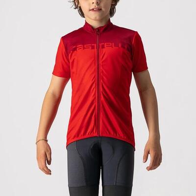 Castelli neo prologo jersey kinder fietsshirt rood