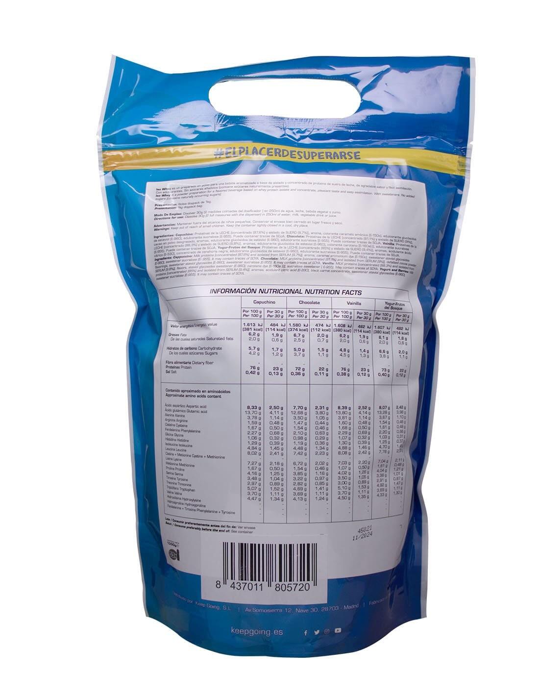 Proteína Iso Whey "Iso Whey Protein" Sabor Vainilla 1kg 2/4