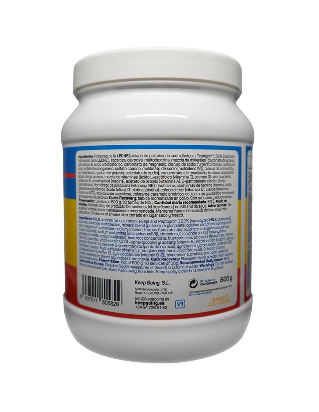Bebida Recuperadora en Polvo "Quick Recovery" Sabor Sandía 600 g 2/6