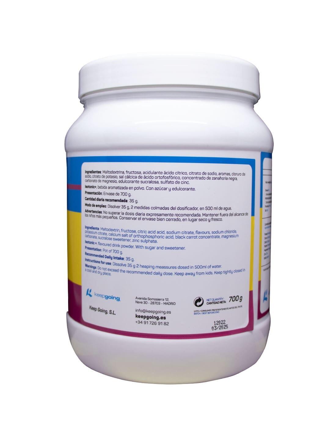 Bebida Isotónica en Polvo "Isotonic +" Sabor Frutos Rojos 700 g 2/6