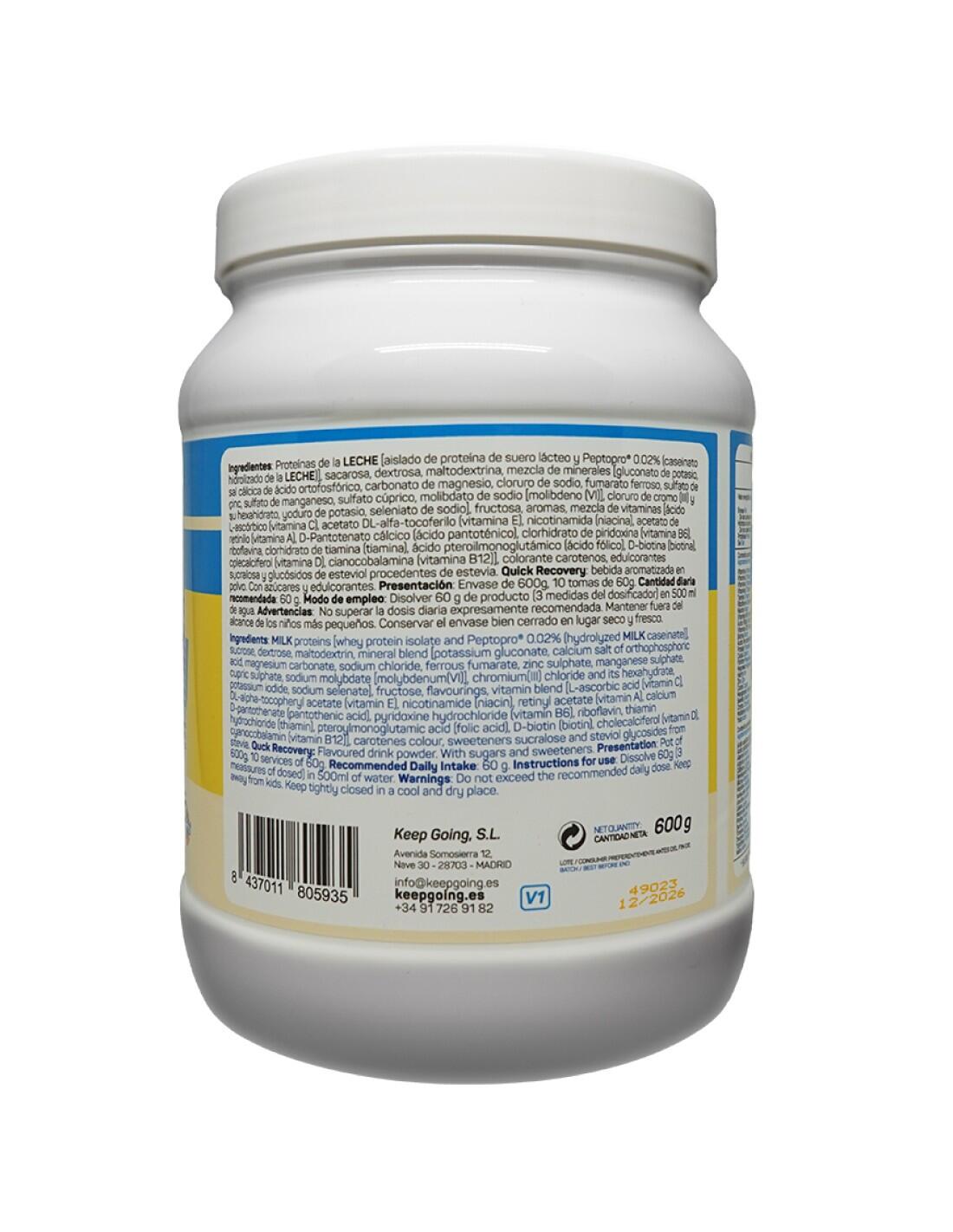 Bebida Recuperadora en Polvo "Quick Recovery" Vainilla-Canela 600 g 2/6
