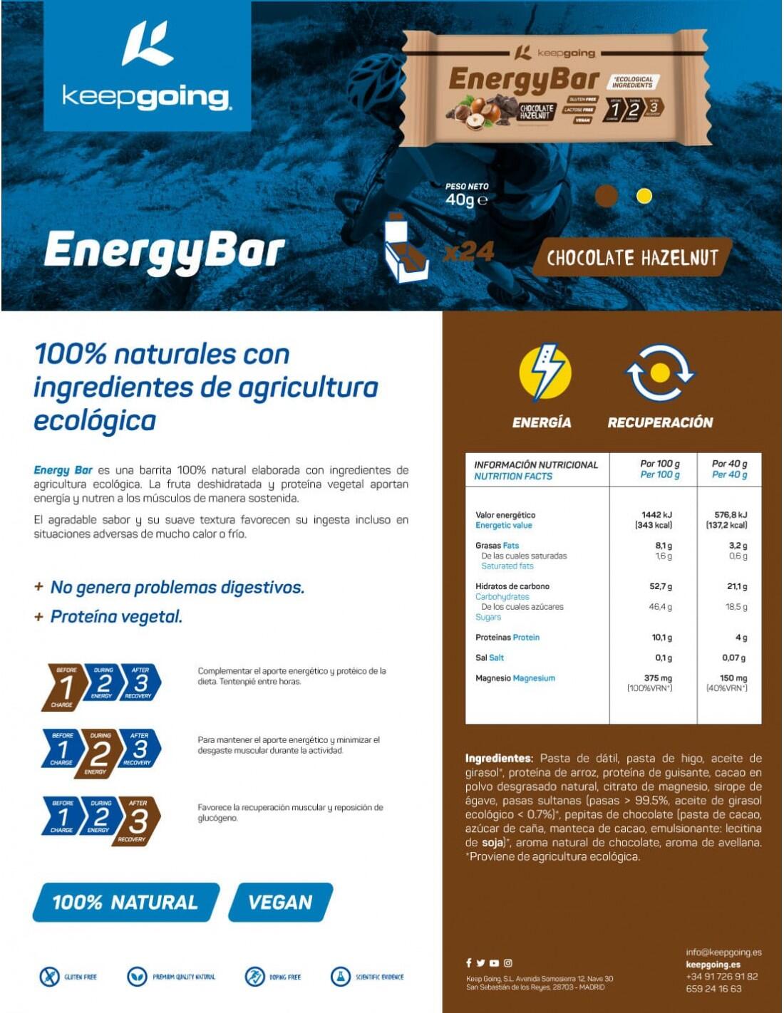 Barrita Energética Natural Energía Bar "Energy Bar" de Choco-Avellana 1x40g 5/5