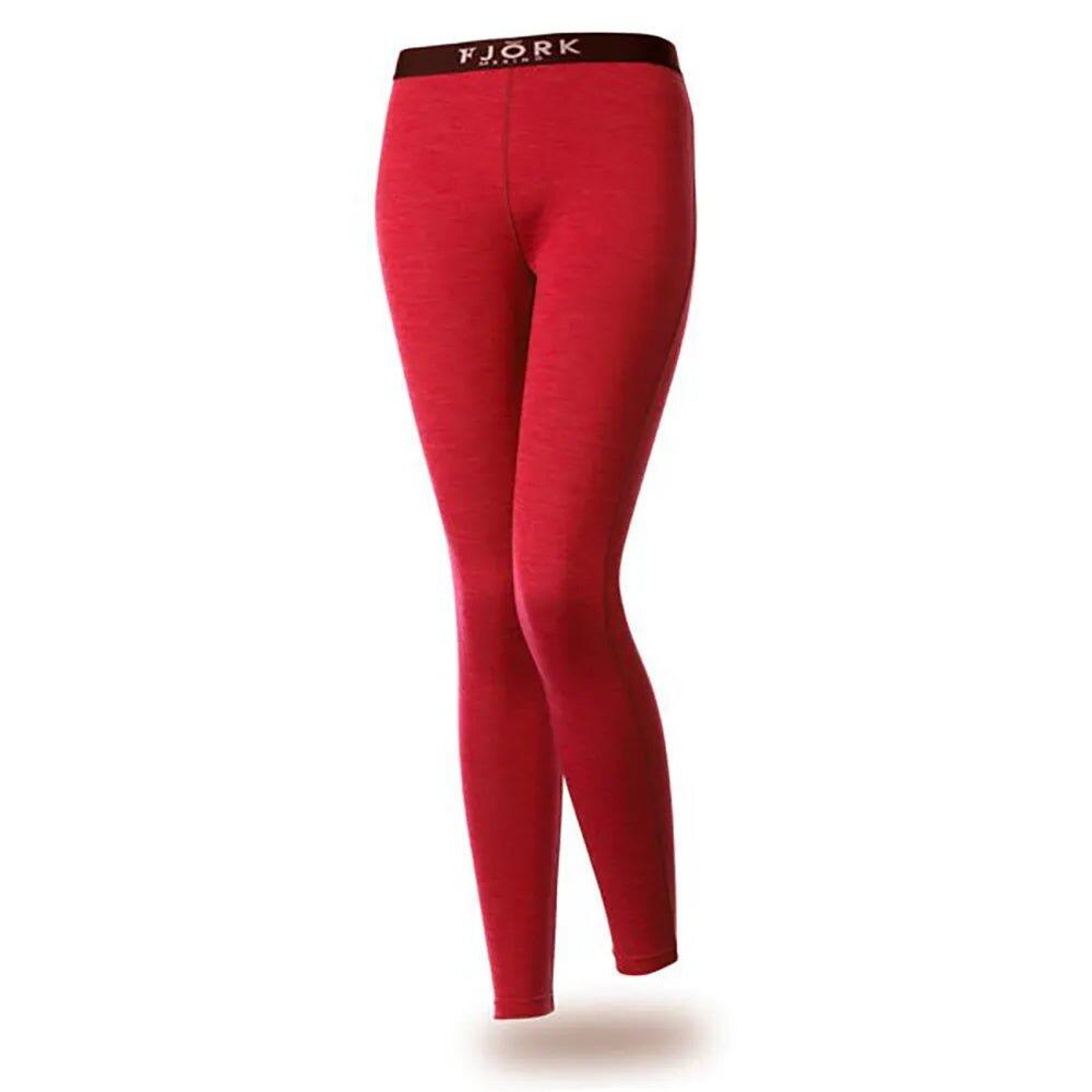 FJORK MERINO Leggings termici Bjork 210 donna 100% merino rosso