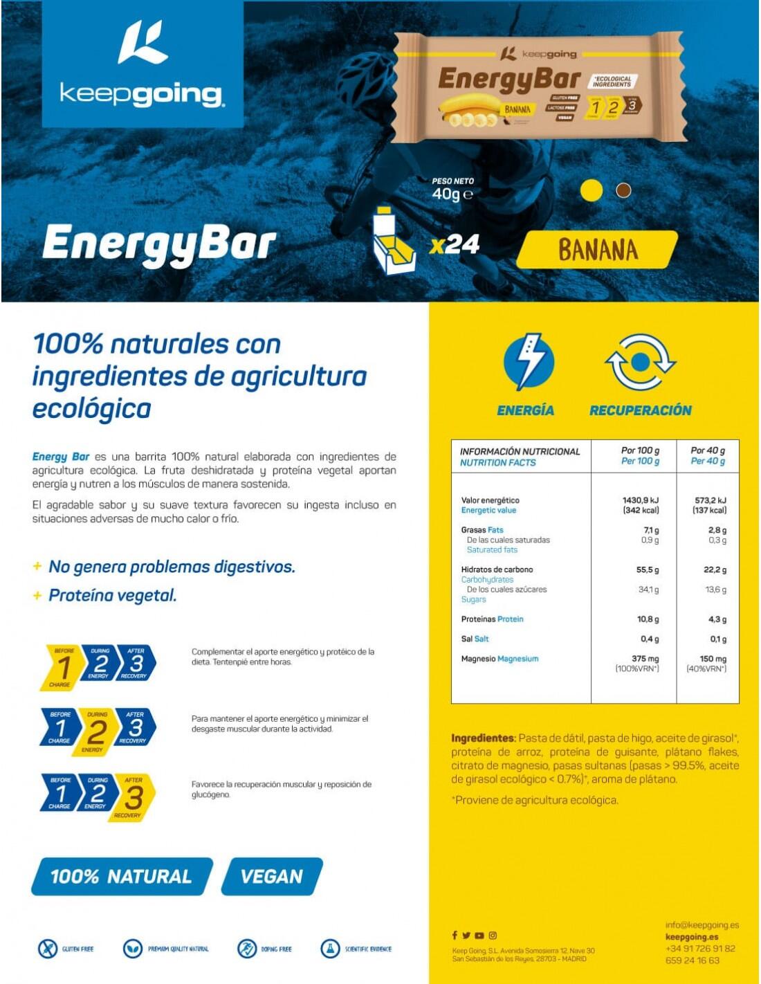 Barrita Energética Natural Energía Bar "Energy Bar" de Plátano 1x40g 6/6