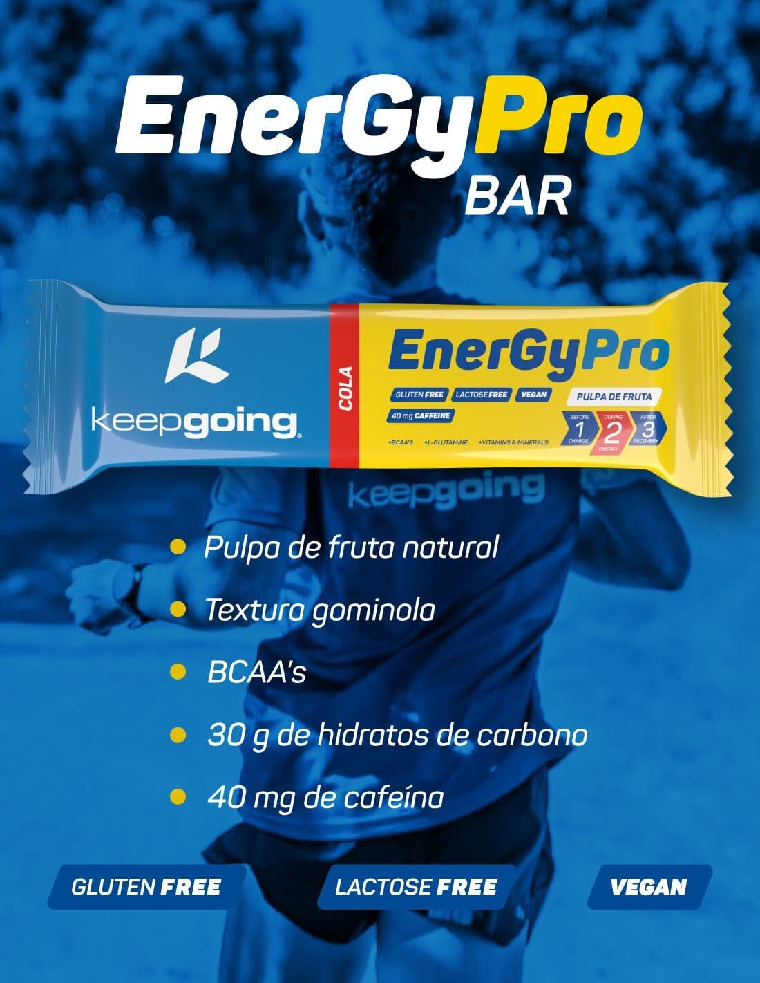Barritas Energéticas Naturales Energía Pro "EnergyPro Bar" de Cola 24 uds x 40g 6/7