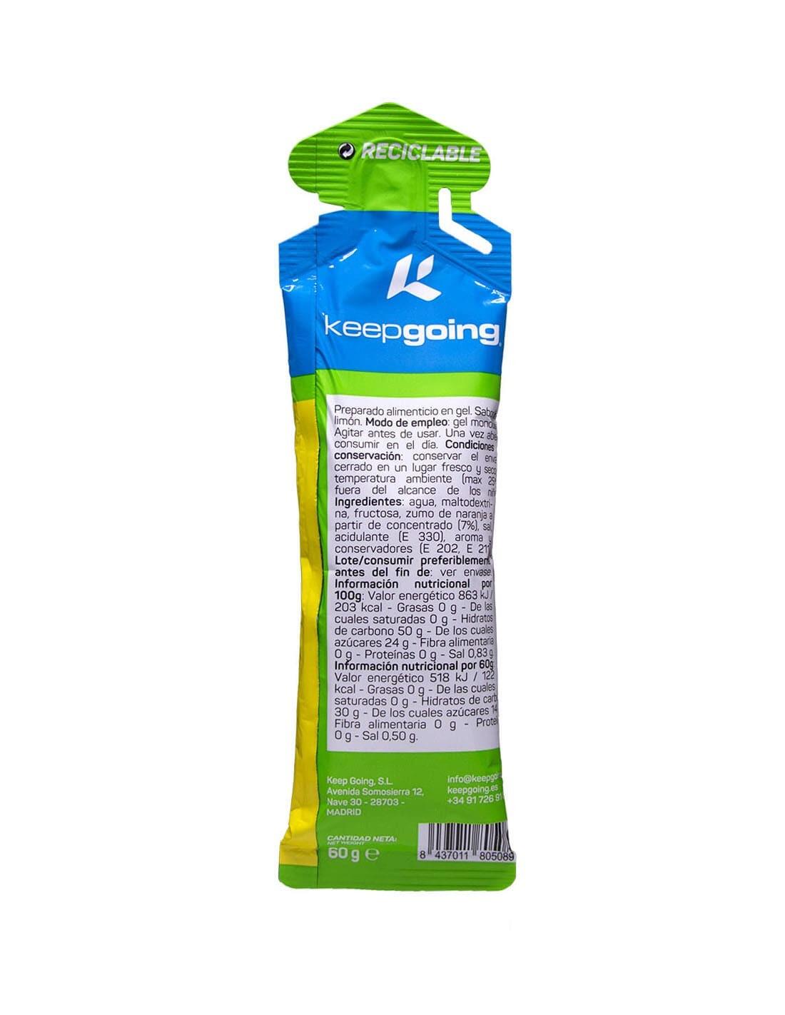 Gel Energético Energía Pro "EnergyPro Gel" Sabor Limón 24 uds x 60g 3/7