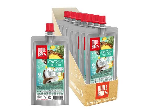 10 compotes énergétiques - bio - vegan - sans gluten - 65g - Ananas - Coco