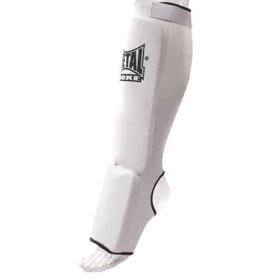 Metal Boxe Protège-Tibia Et Pied Coton Elast. Blanc Xl