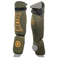 Metal Boxe Protège-Tibia Et Pied Coton Elast. Military Ts
