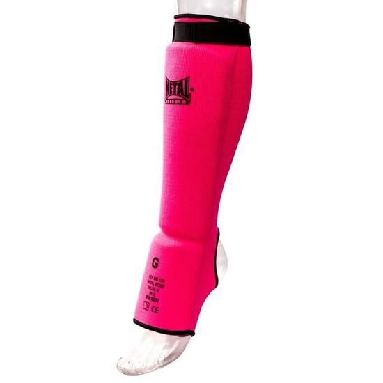 Metal Boxe Protège-Tibia Et Pied Coton Elast. Rose Xs