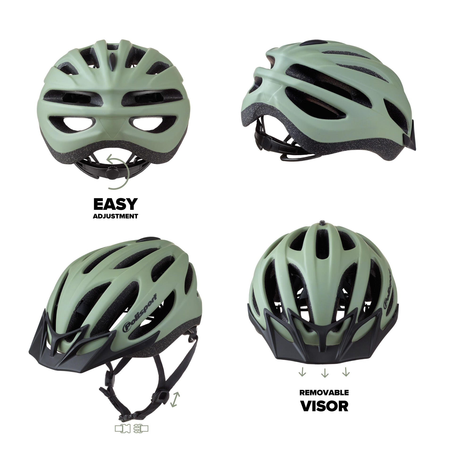 Sport Flow Casco de Ciclismo MTB Recreativo Verde Mate 6/8