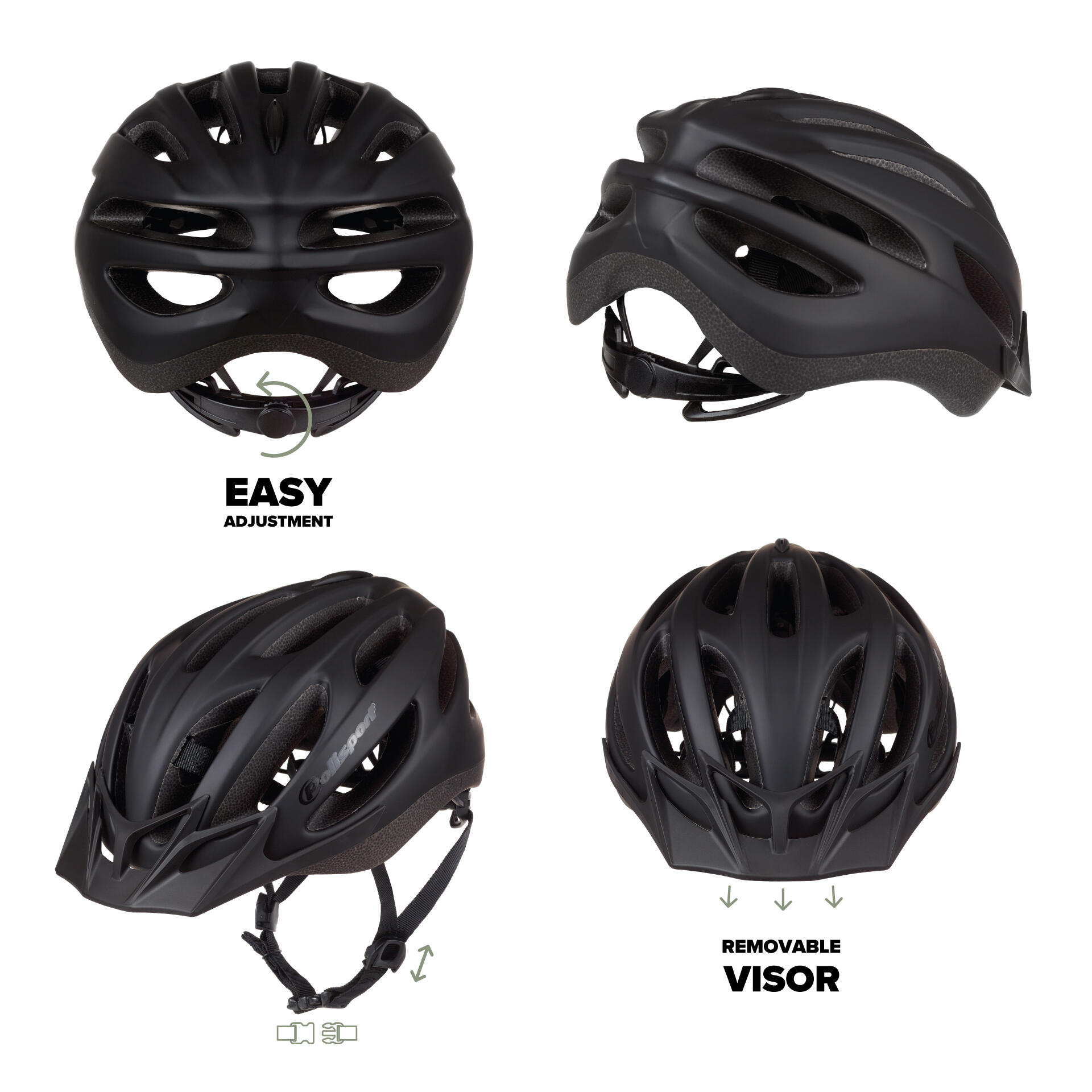 Sport Flow MTB recreatieve fietshelm Zwart Mat 6/7