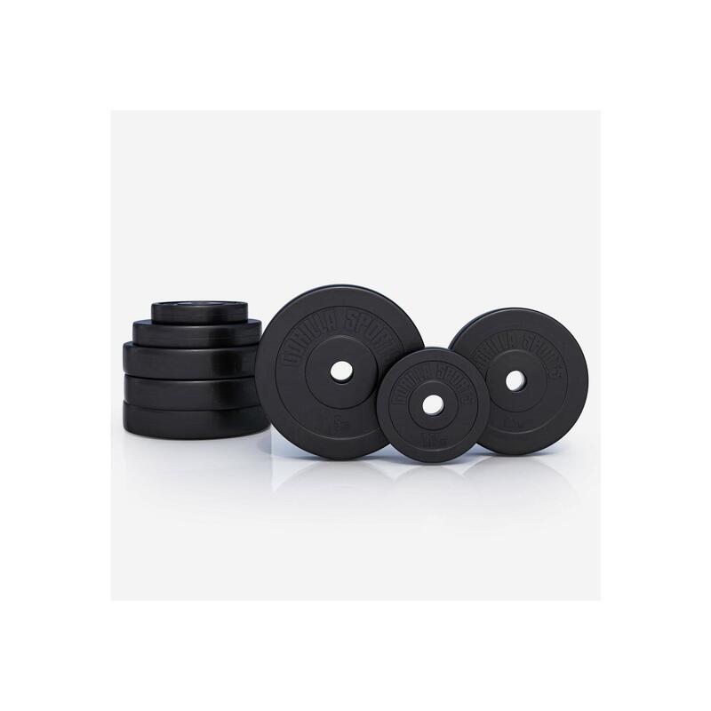 Kit Haltères + Barre Curl + Disques 35KG 2
