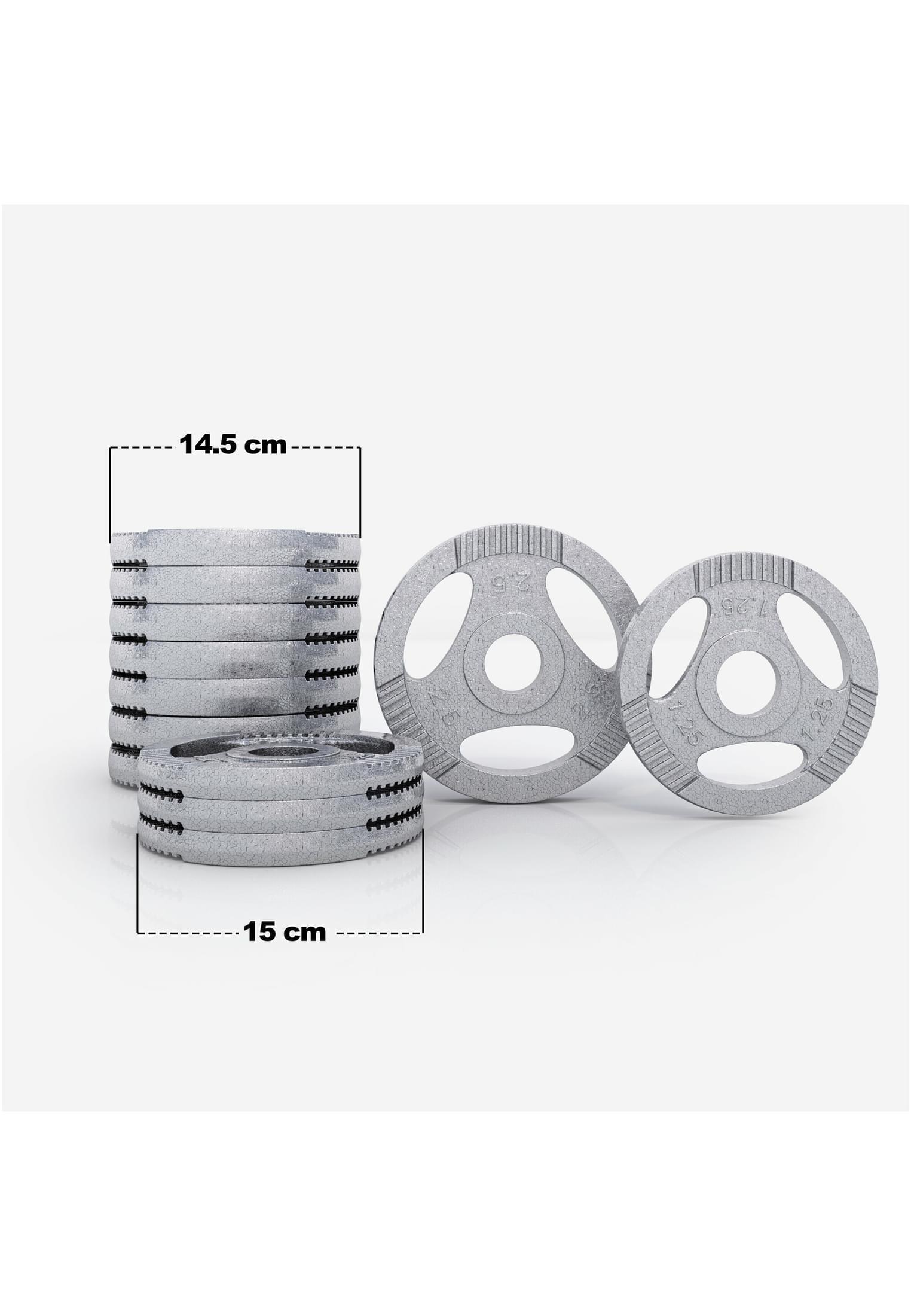 KIT HALTÈRES COURTS 30 KG DISQUES EN FONTE AVEC POIGNÉES | MUSCULATION | 30MM/31 5/7