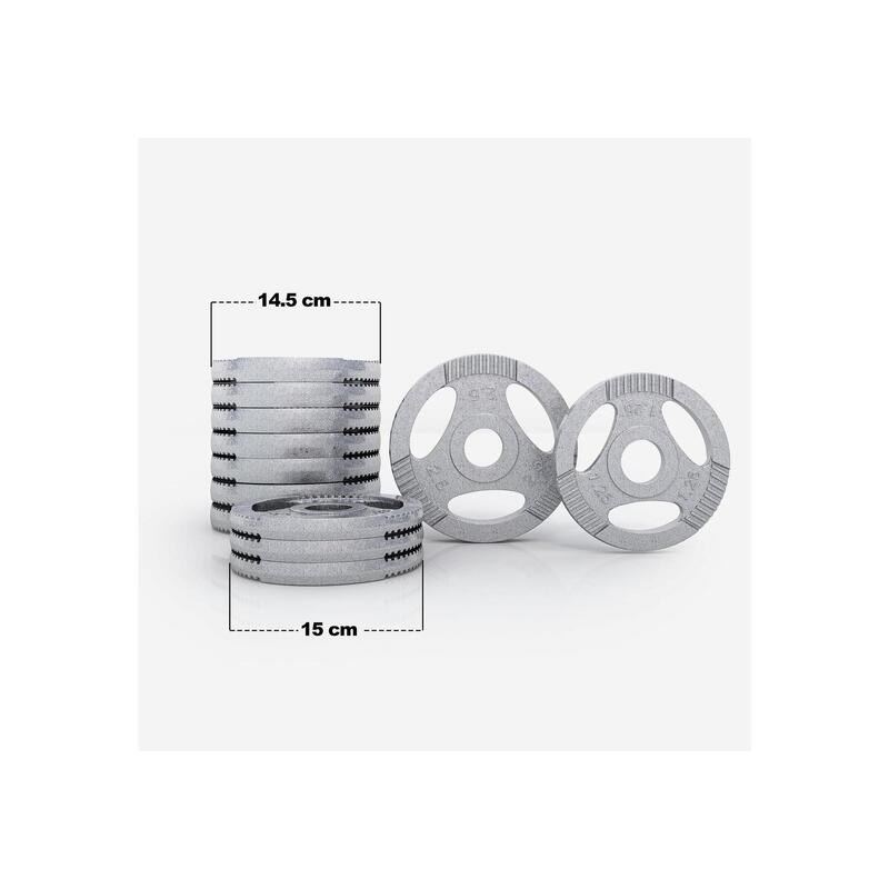 Lot De 2 Haltères Courts ESTEXO 30kg - Poids Adjustable, Poignée Antidérapante, Pour Musculation Maison