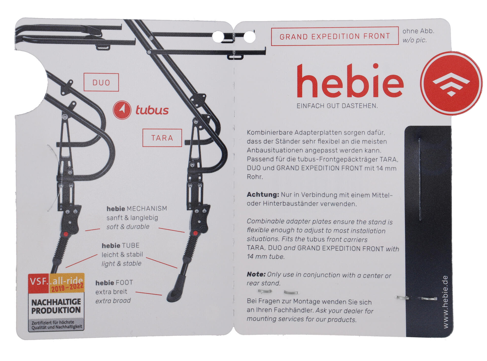 Hebie Seitenstnder Lowrider schwarz, 0663 LR E10 | Decathlon