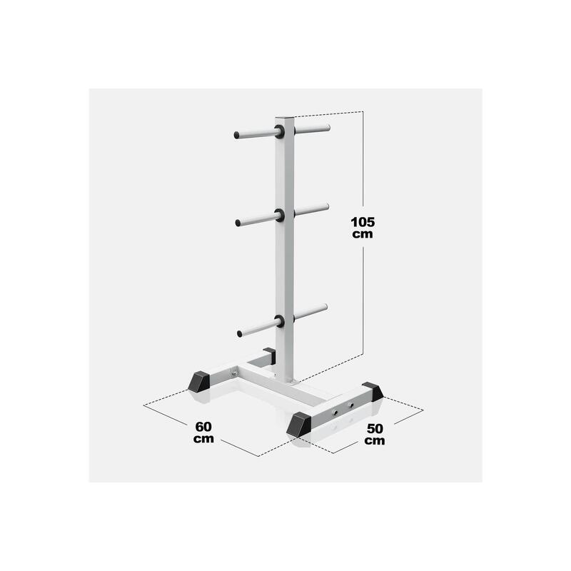 Schijvenstandaard - 30/31 mm - Gewichten rek - Halterrek - Opbergrek - Wit