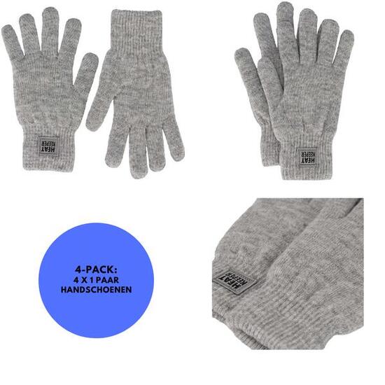 Thermohandschuhe – Damen – Grau – 4 Paar