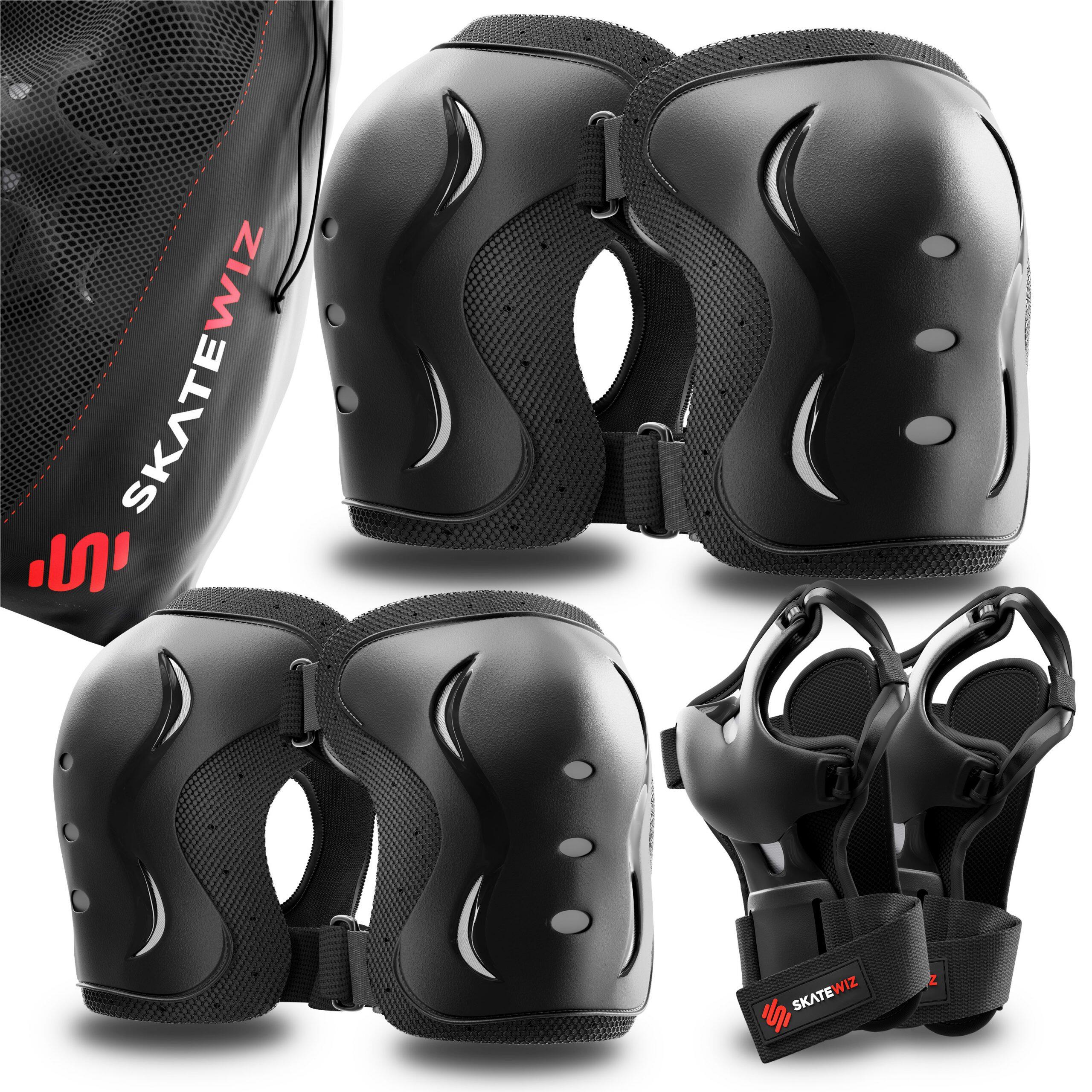 SKATEWIZ Schoner Set Protektoren Inliner 3-er Set Skateboard Kinder Schützer Knieschoner