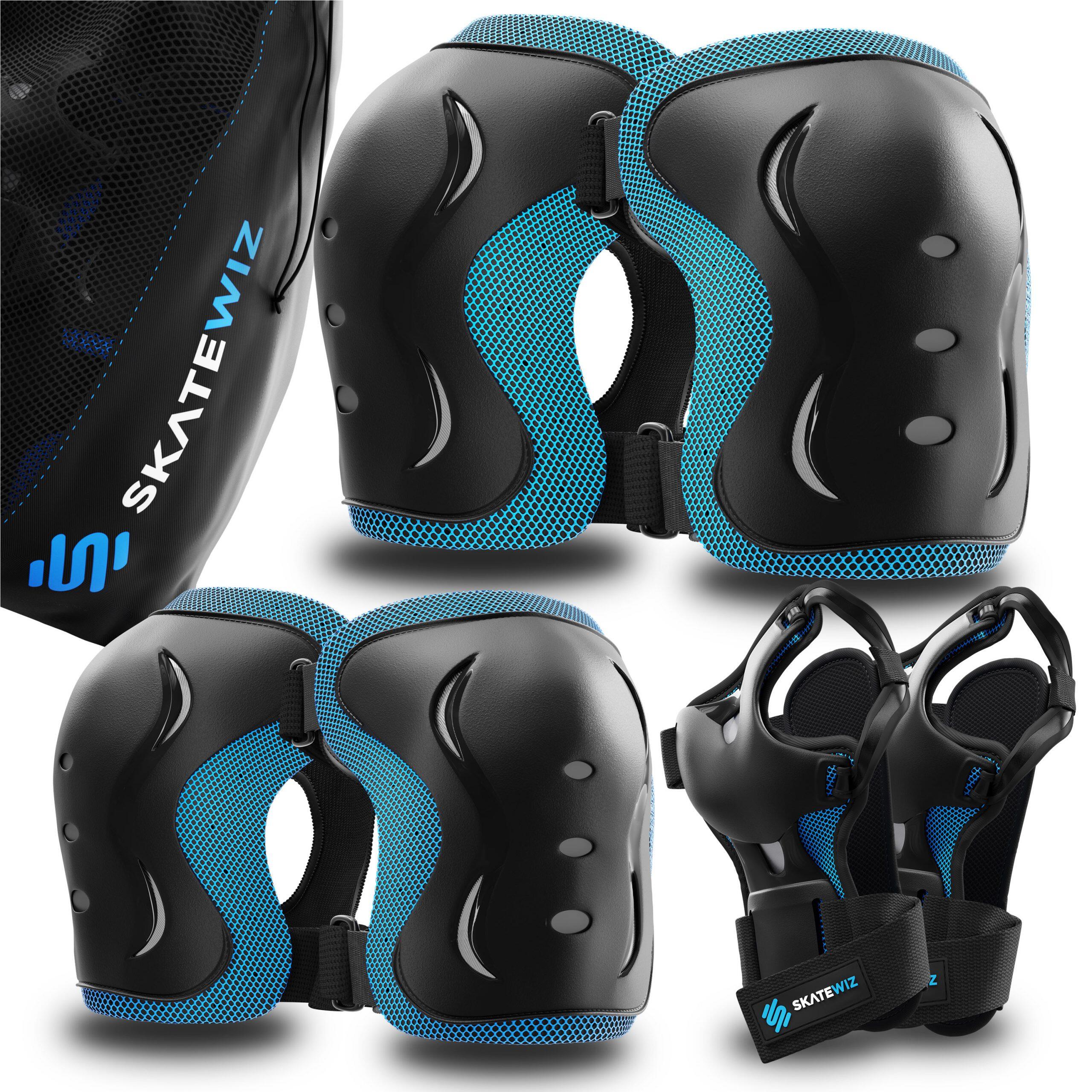 SKATEWIZ Schoner Set Protektoren Inliner 3-er Set Skateboard Kinder Schützer Knieschoner