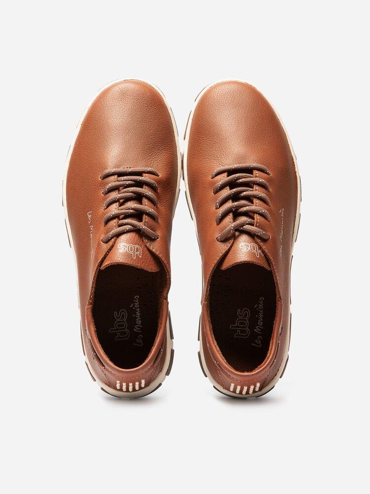 Baskets femme JAZARU Pecan en cuir talon 25 mm 3/4