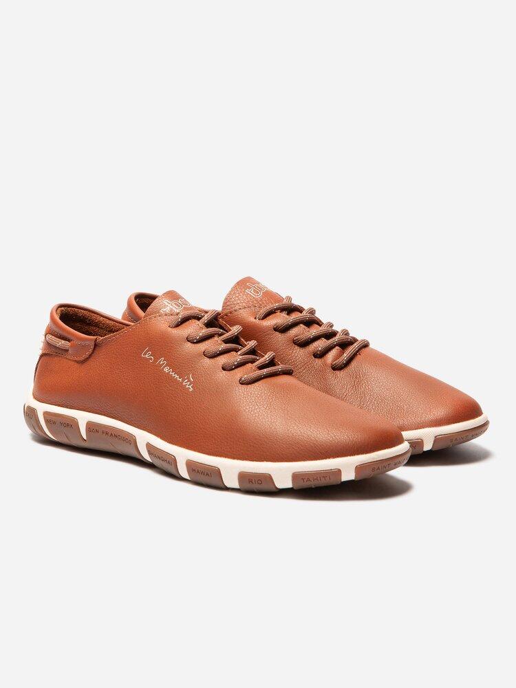 Baskets femme JAZARU Pecan en cuir talon 25 mm 2/4