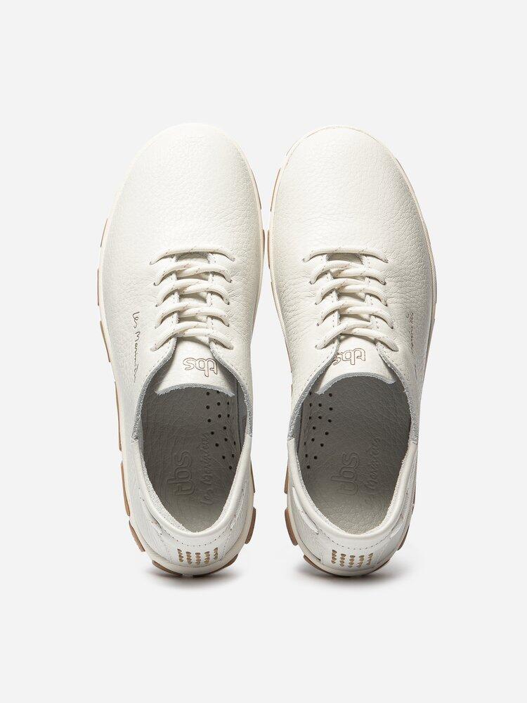 Baskets Femme - JAZARU Blanc/ecru 3/4