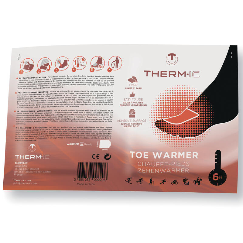 Boîte de 20 paires de chauffe-pieds, jusqu'à 6 heures de chaleur - Toe Warmers