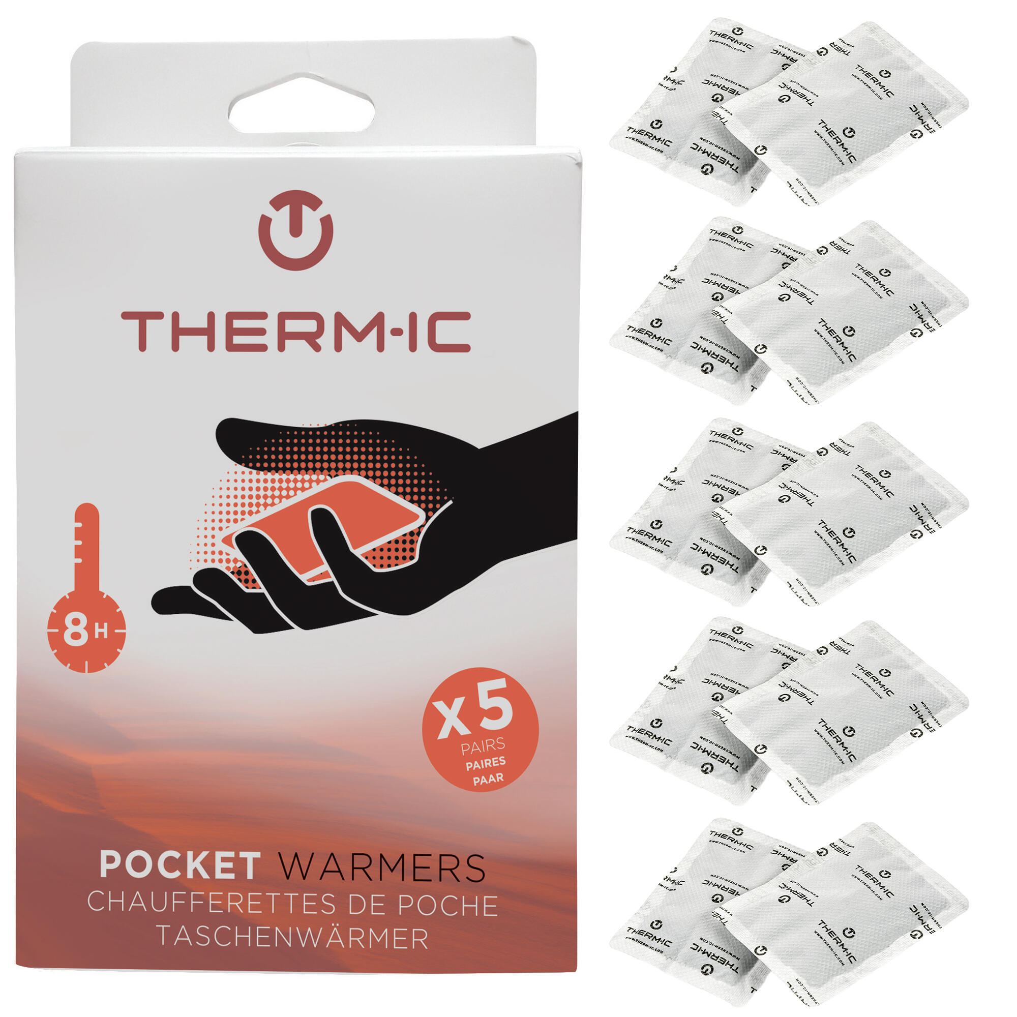 Therm-ic - Boîte De 5 Paires De Chauffe-mains, Jusqu'à 8 Heures De Chaleur - Pocket Warmers - Chaufferette - Blanc - No Size - Decathlon