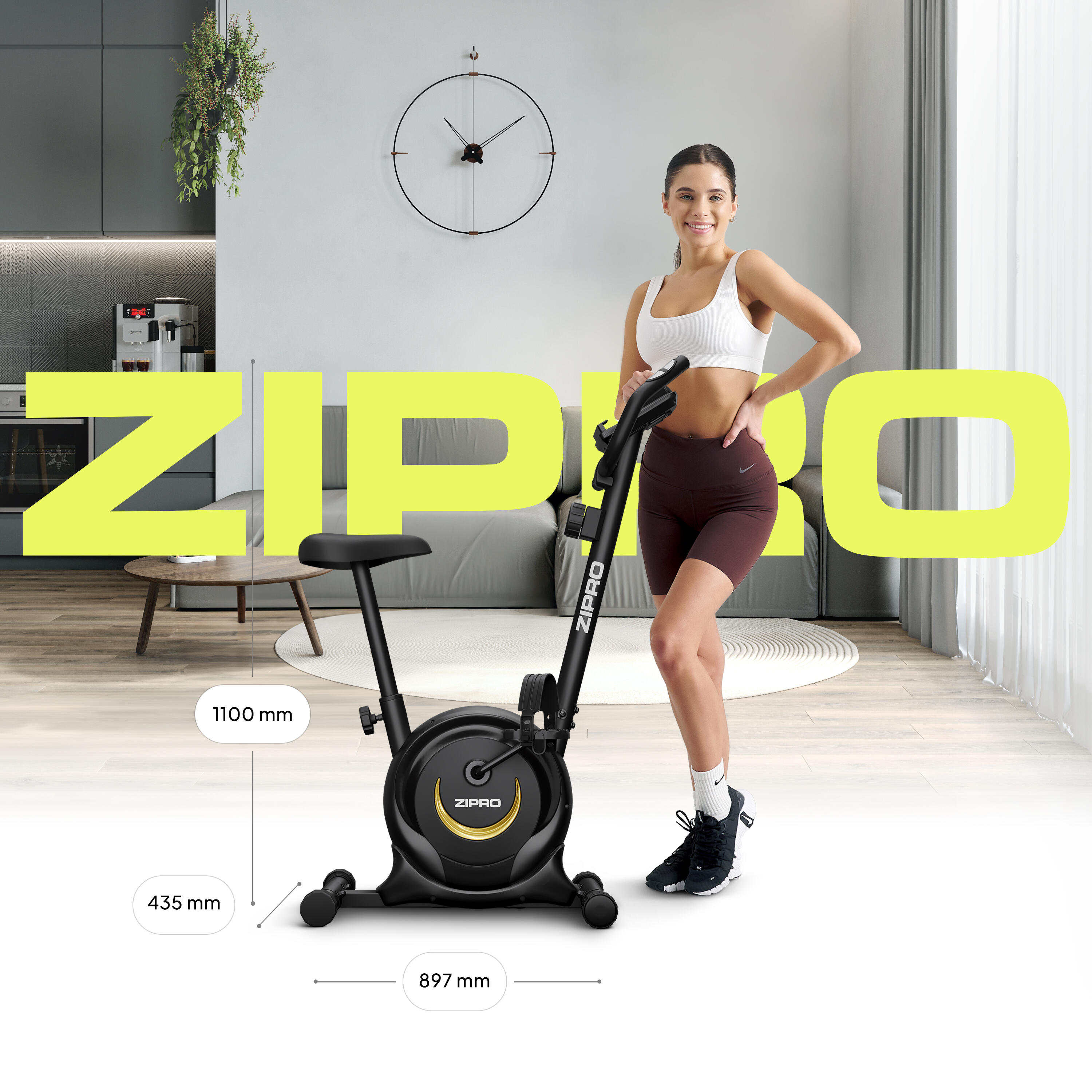Hometrainer Zipro One S magnetische 8 weerstandsniveaus voor fitness en cardio 3/8