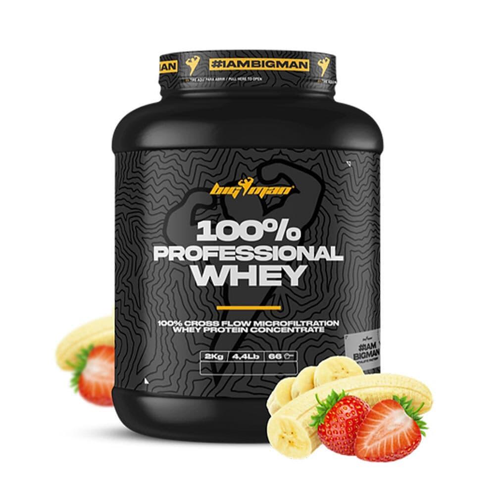 BIGMAN Wei-eiwit - 100% Professionele Wei (2kg) - Aardbei Banaan