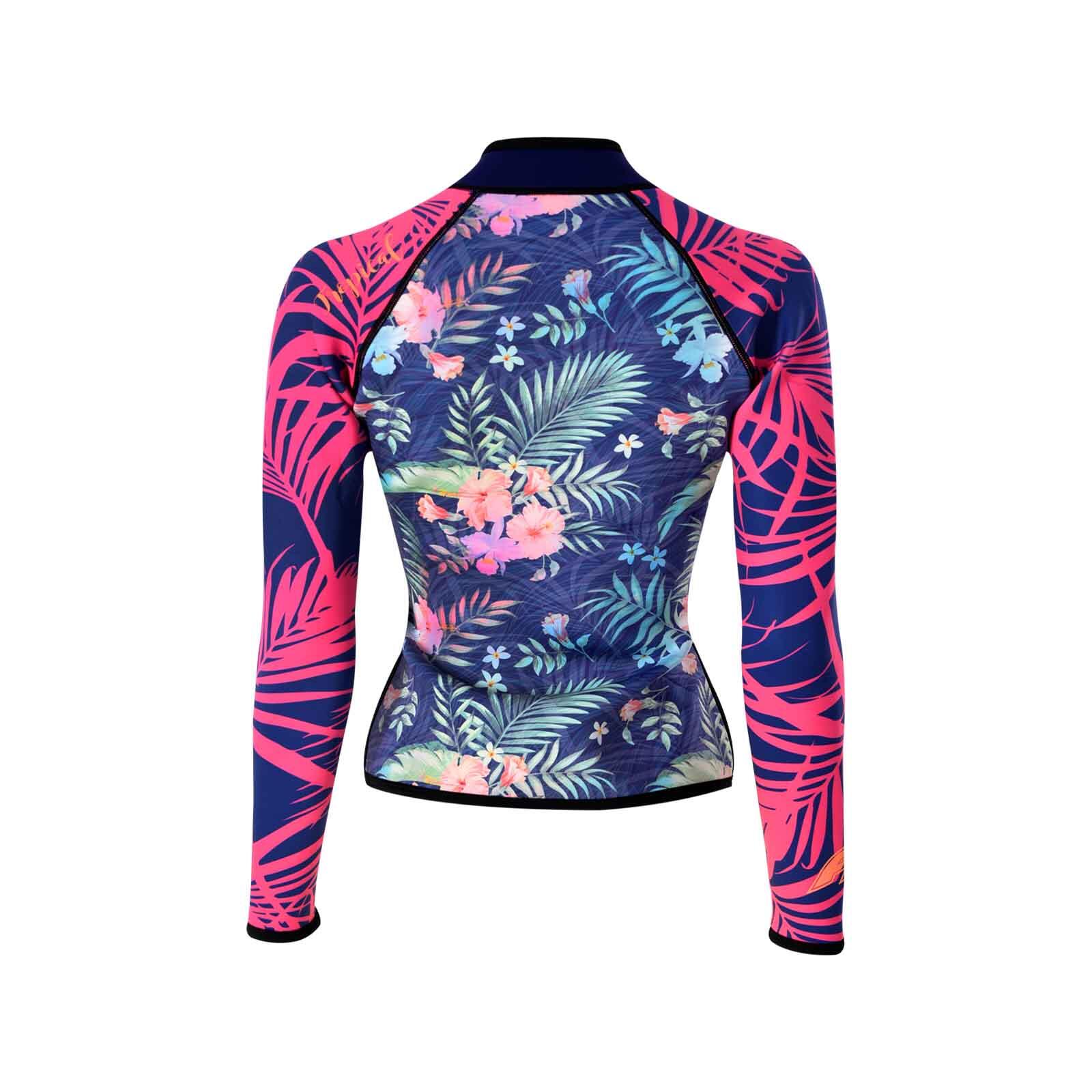 F2 Damen Neopren Oberteil Tropical Jacke Lang 2,5 mm XXS Multicolor 2/4