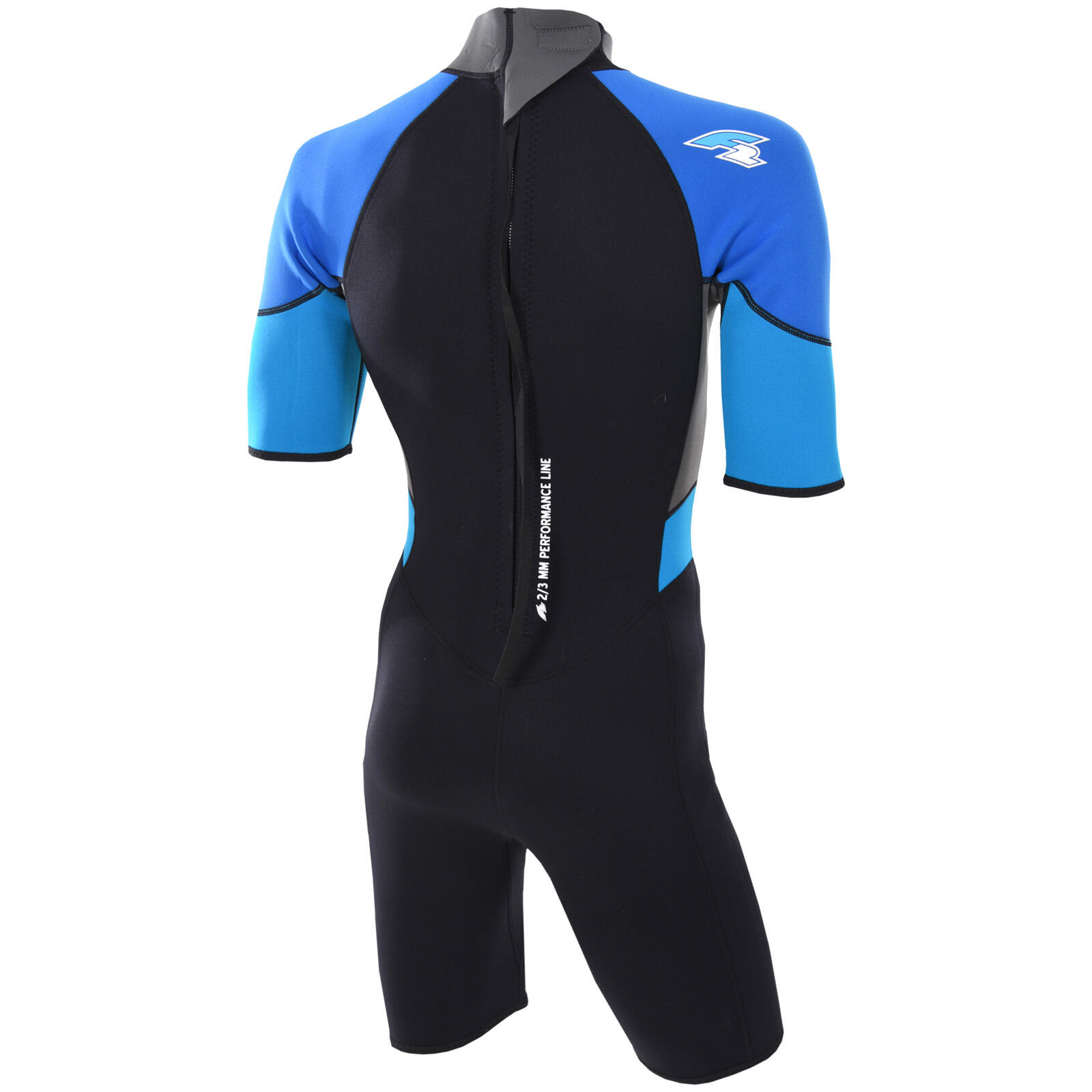 F2 Herren Neopren Anzug Rebel - Shorty 3/2 mm   S Blau 2/3