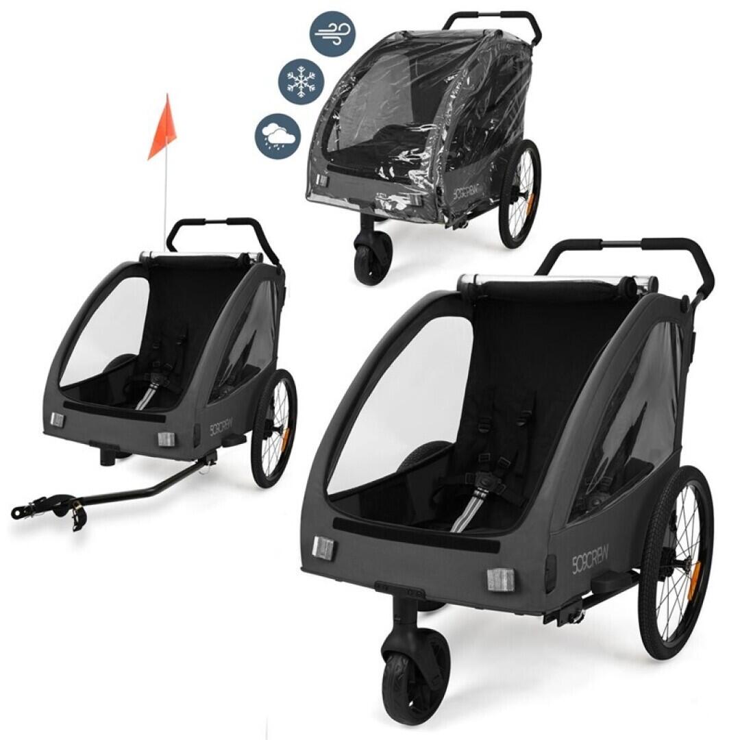 SENZA MARCA REMOLQUE BICICLETA 4en1TRAILER II GRIS UNISEX CREW