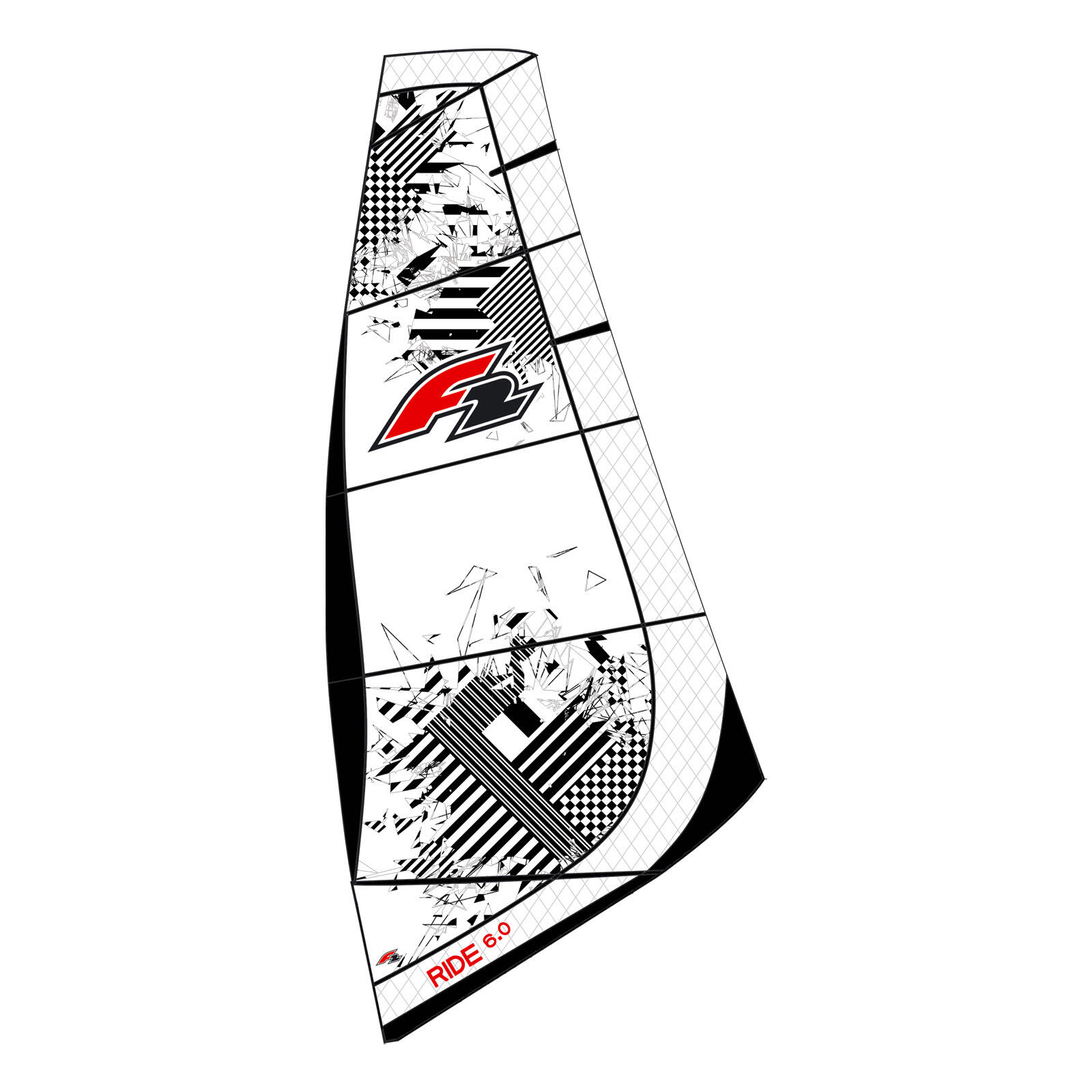 F2 F2  Windsurf Segel Ride Komplett Rigg  7,5 qm Schwarz 2024/25