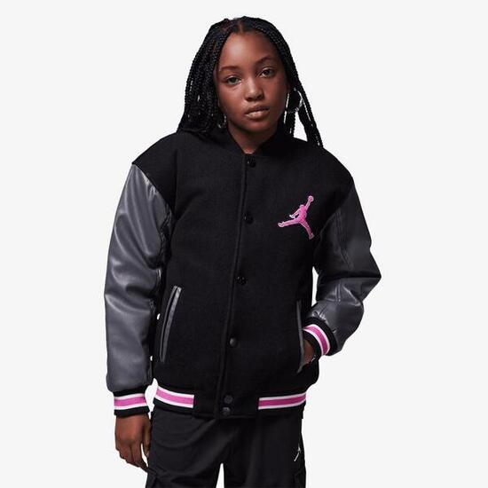 Giubbotto ragazza jordan varsity - nero/fucsia