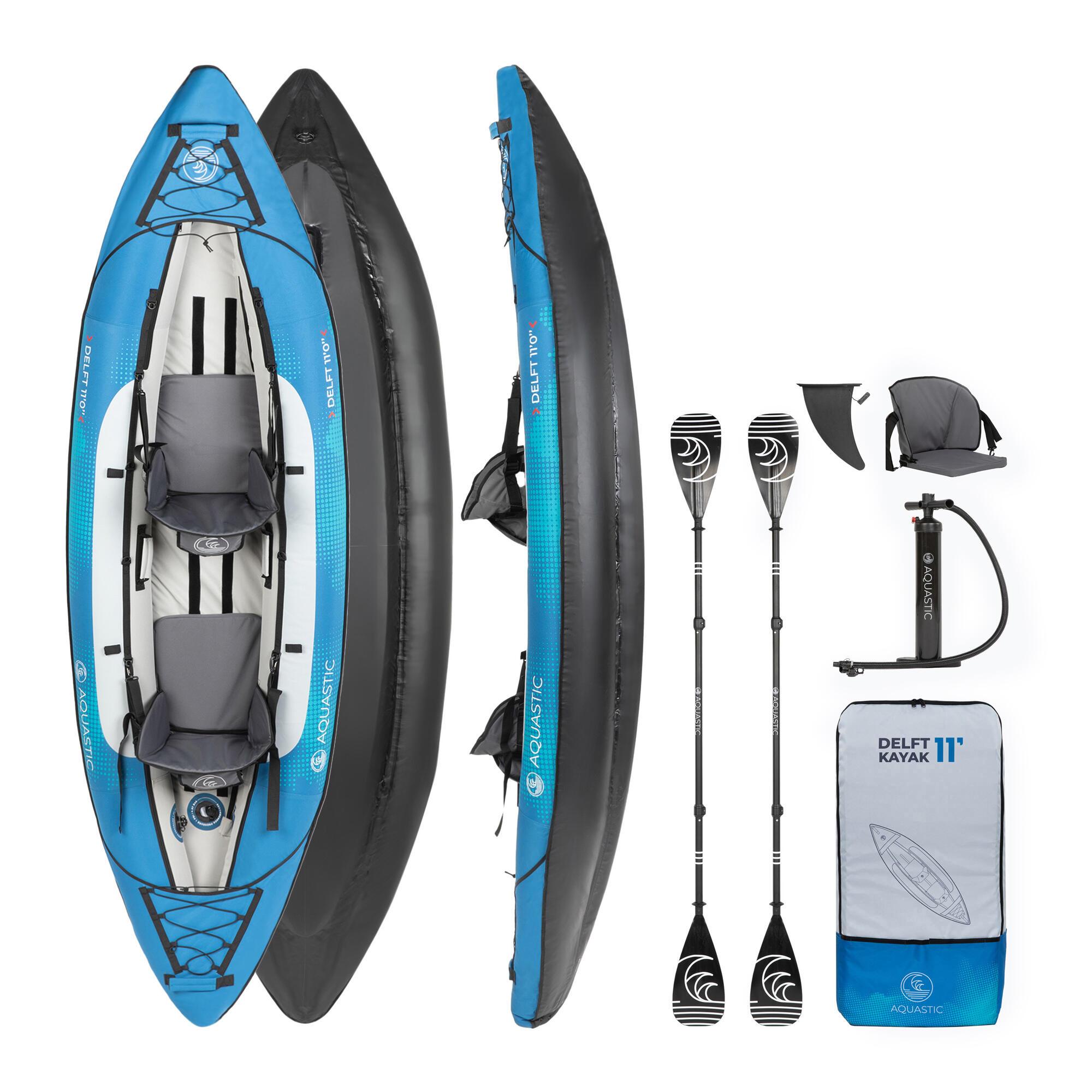 Aquastic - Kayak Gonflable 2 Places Aquastic Delft 11'0'' - Kayak - Bleu - Taille Unique - Decathlon
