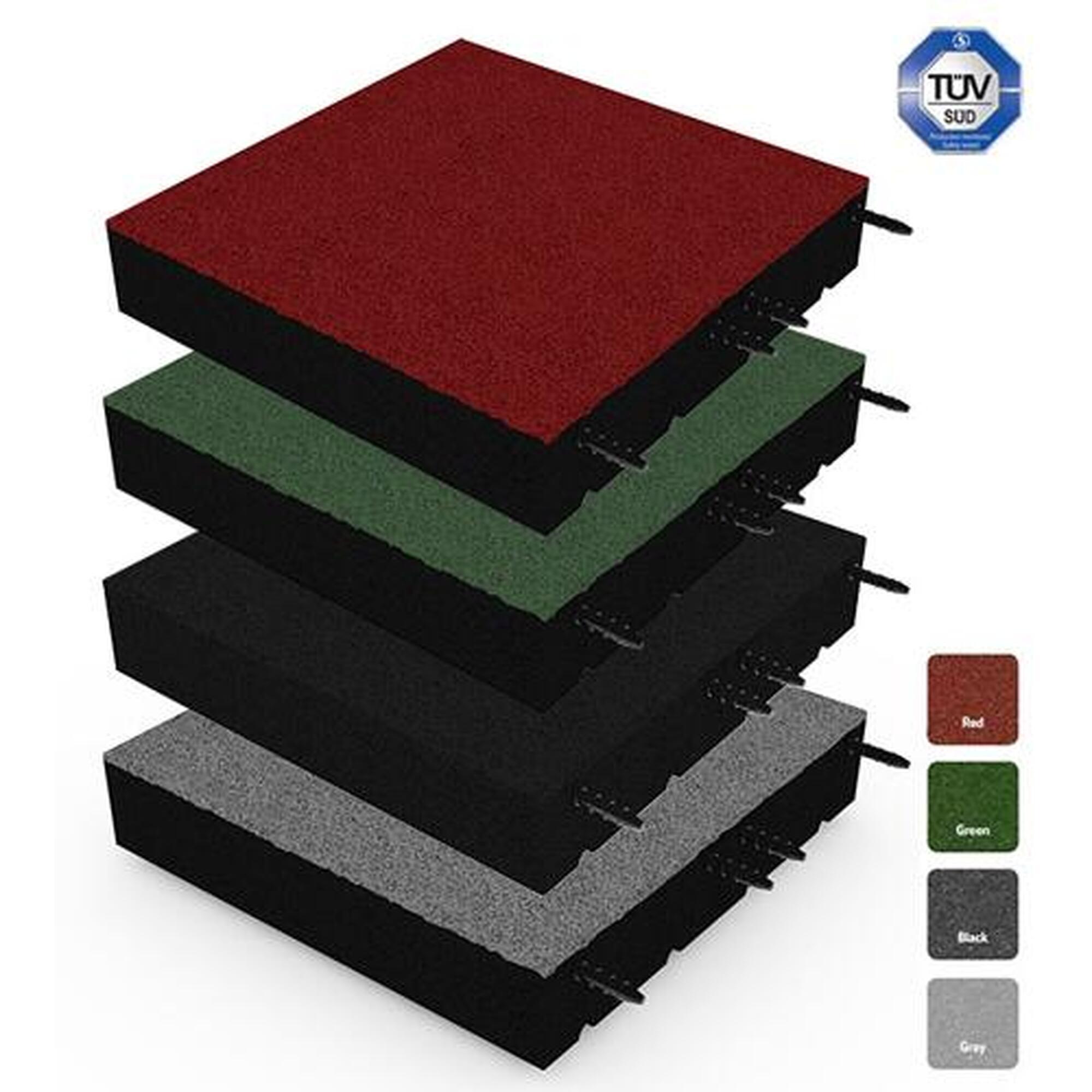Tigla cauciuc 110mm - 50x50 cm - Neagra - Conexiune orificiu