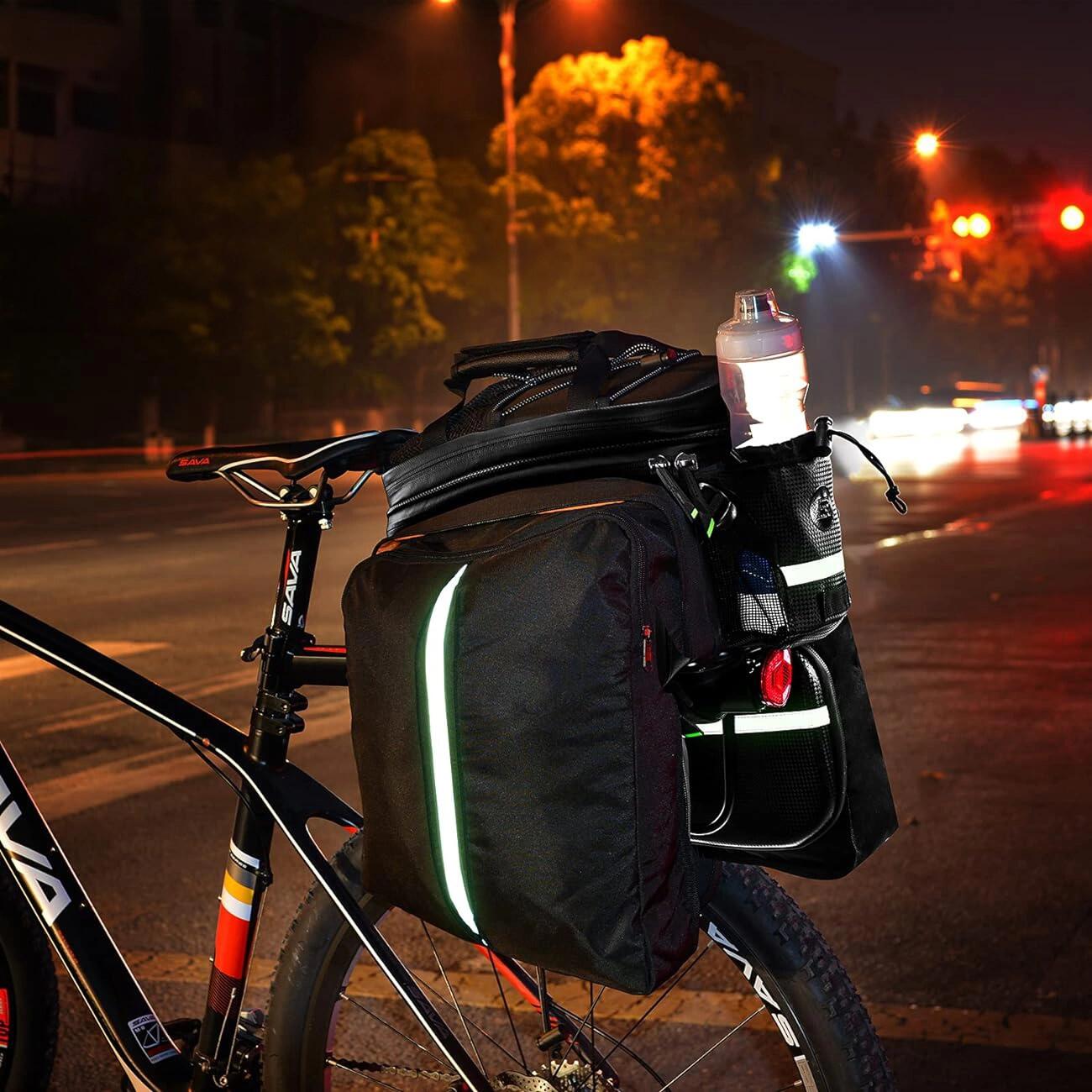 Sacoche de porte-bagages arrière pour vélo, extensible à 35 L 7/7