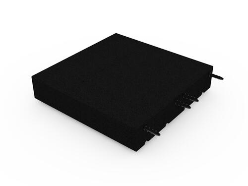 Tigla cauciuc 110mm - 50x50 cm - Neagra - Conexiune orificiu