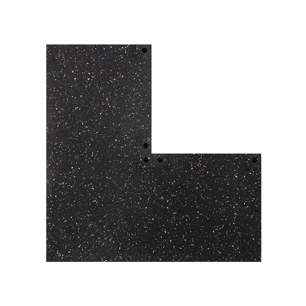 Hoekstuk rubber rand sportvloer 'STONE' - 50x50 cm - 20 mm - Middengrijs 5/7