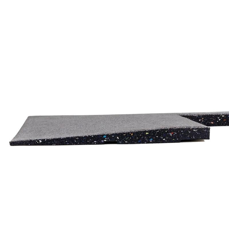 Colțar cauciuc pentru podea sportivă STONE - 50x50 cm - 20 mm - Gri mediu