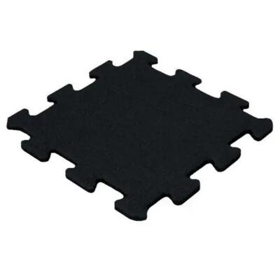 Rubber puzzel tegel 15 mm - 50 x 50 cm - zwart - fijn granulaat